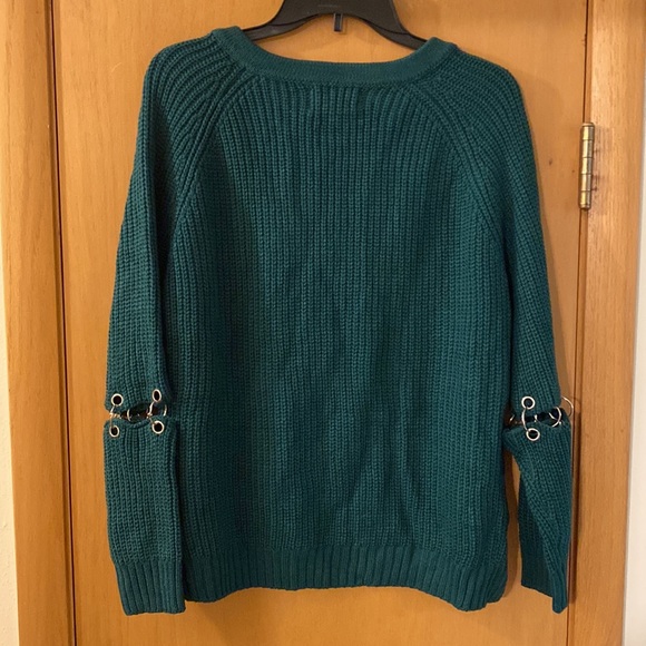 SEEK The Label Punk Rock Deconstructed Pullover Sweater Teal Size Medium - Picture 11 of 13